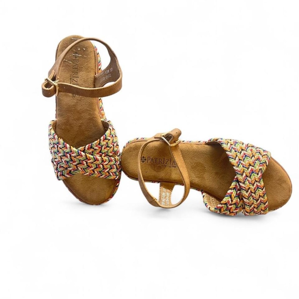 PATRIZIA by Spring Step‎ Women's Rocking RBW 37 Sandals Multi Color Braided Pla